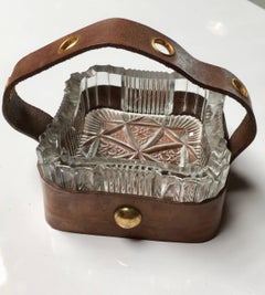 Jacques Adnet Ashtray with Leather Strap