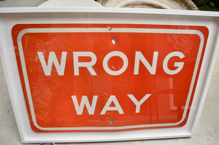 vintage los angeles wrong way metal sign for sale at 1stdibs