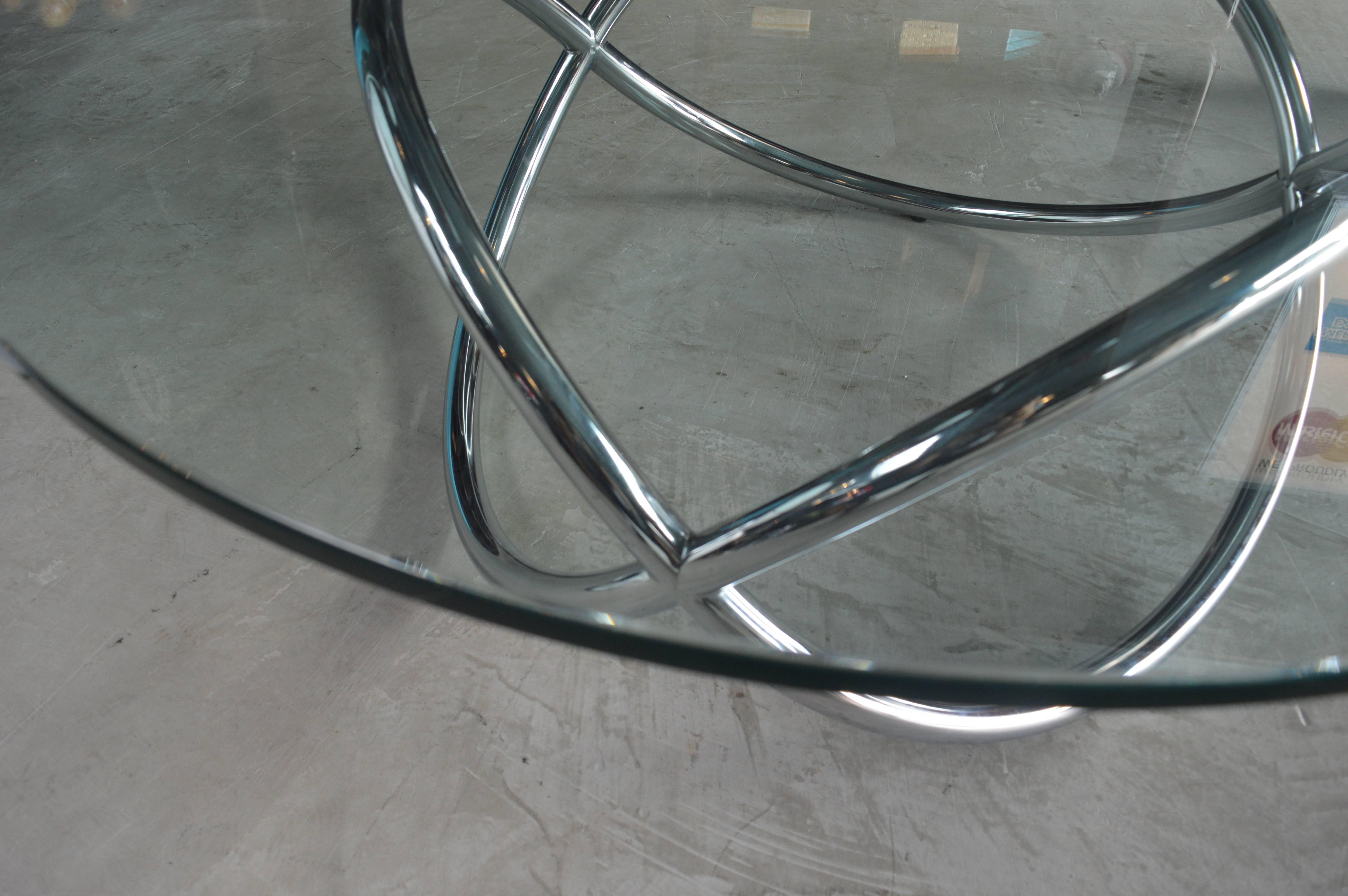 French Sculptural Chrome Ring Coffee Table 1