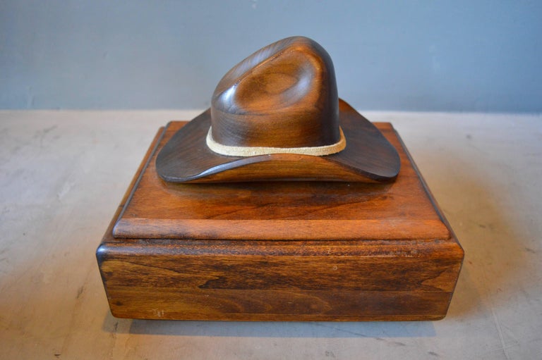 HandCarved Wood Cowboy Hat Box at 1stDibs cowboy hat boxes for sale, cowboy box, wooden