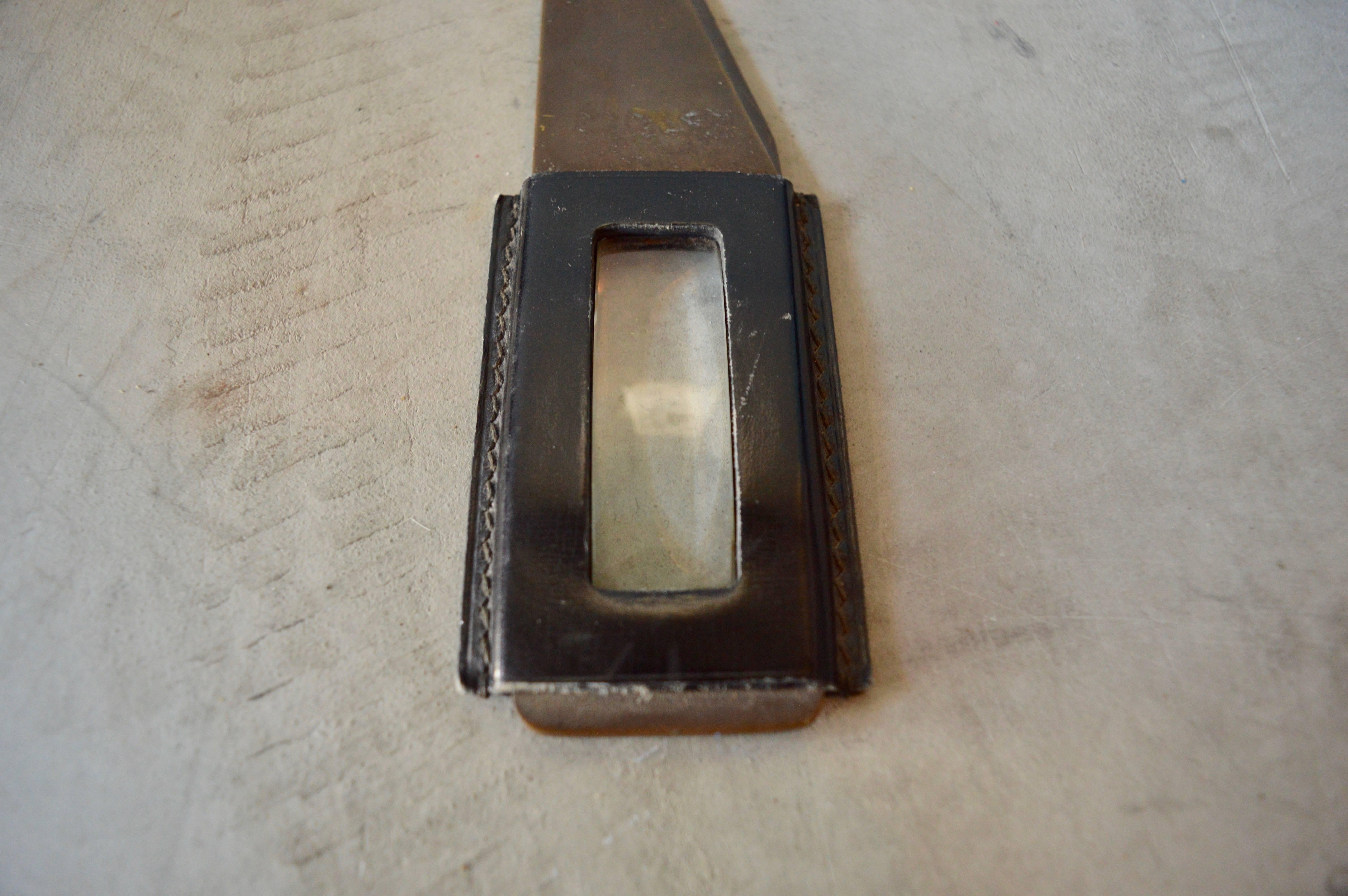 Mid-20th Century French Leather Letter Opener with Built in Loupe