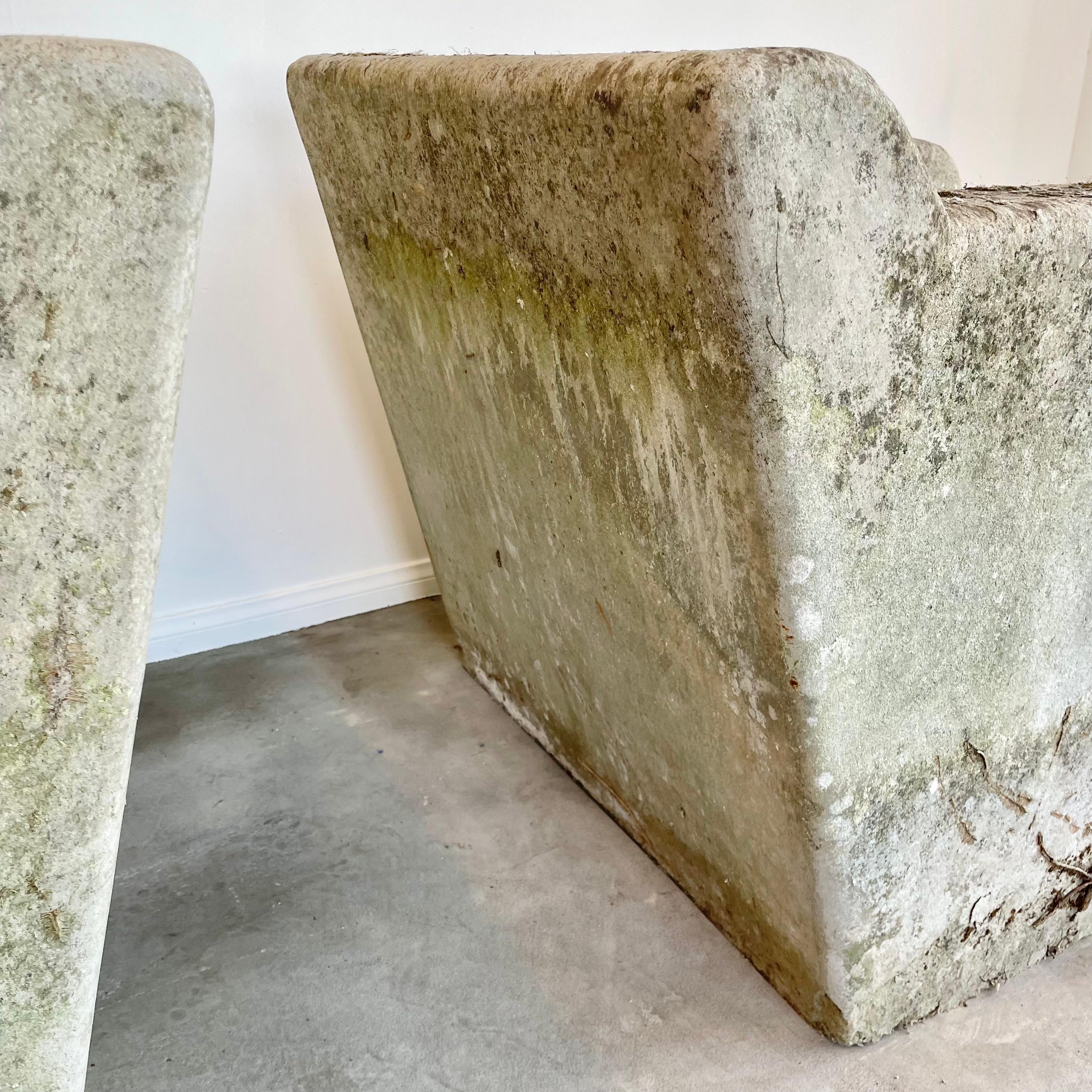 Pair of Sculptural Concrete Club Chairs, 1940s Belgium For Sale 13