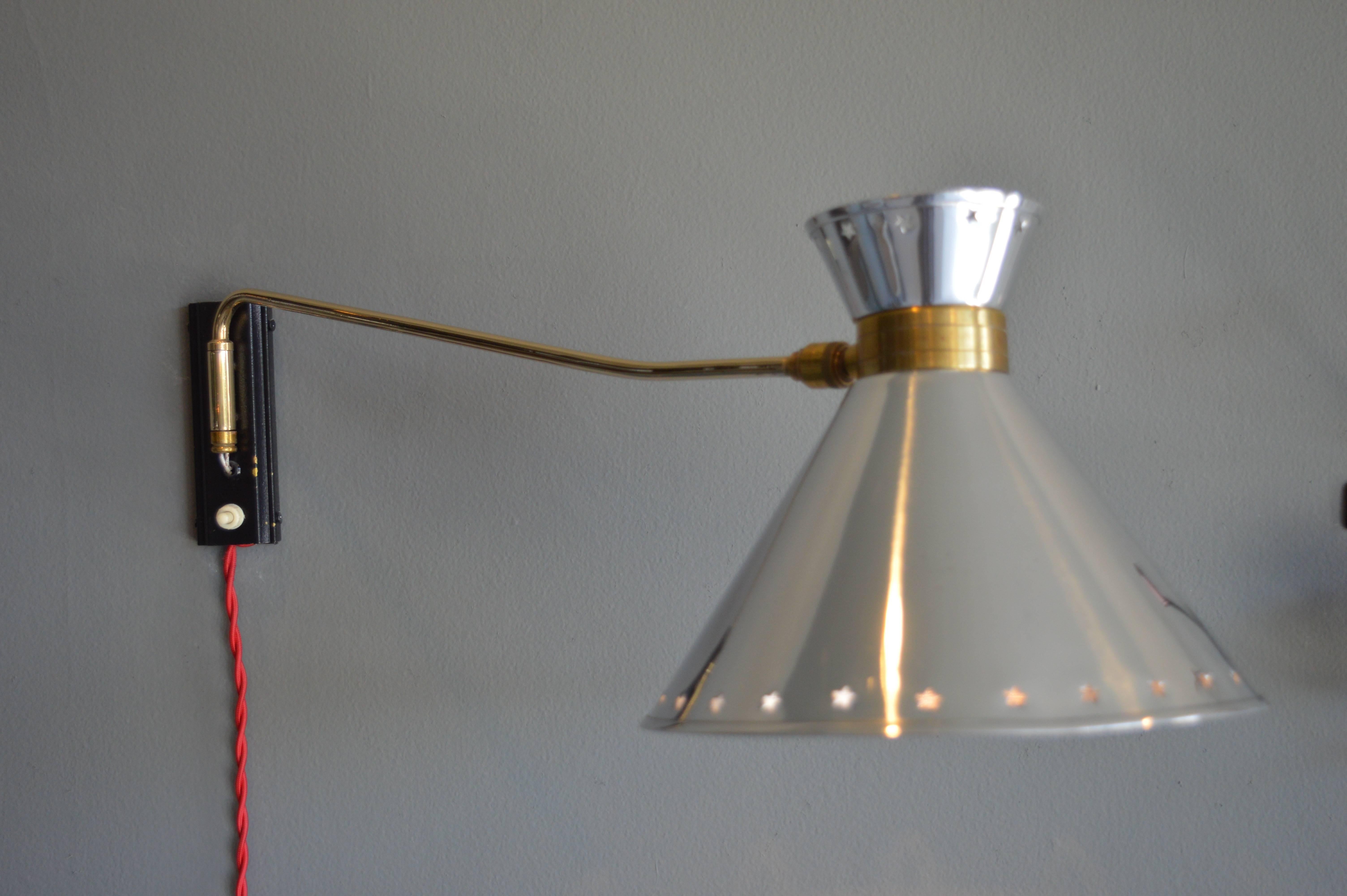 Swing Arm Sconce by Lunel In Excellent Condition In Los Angeles, CA