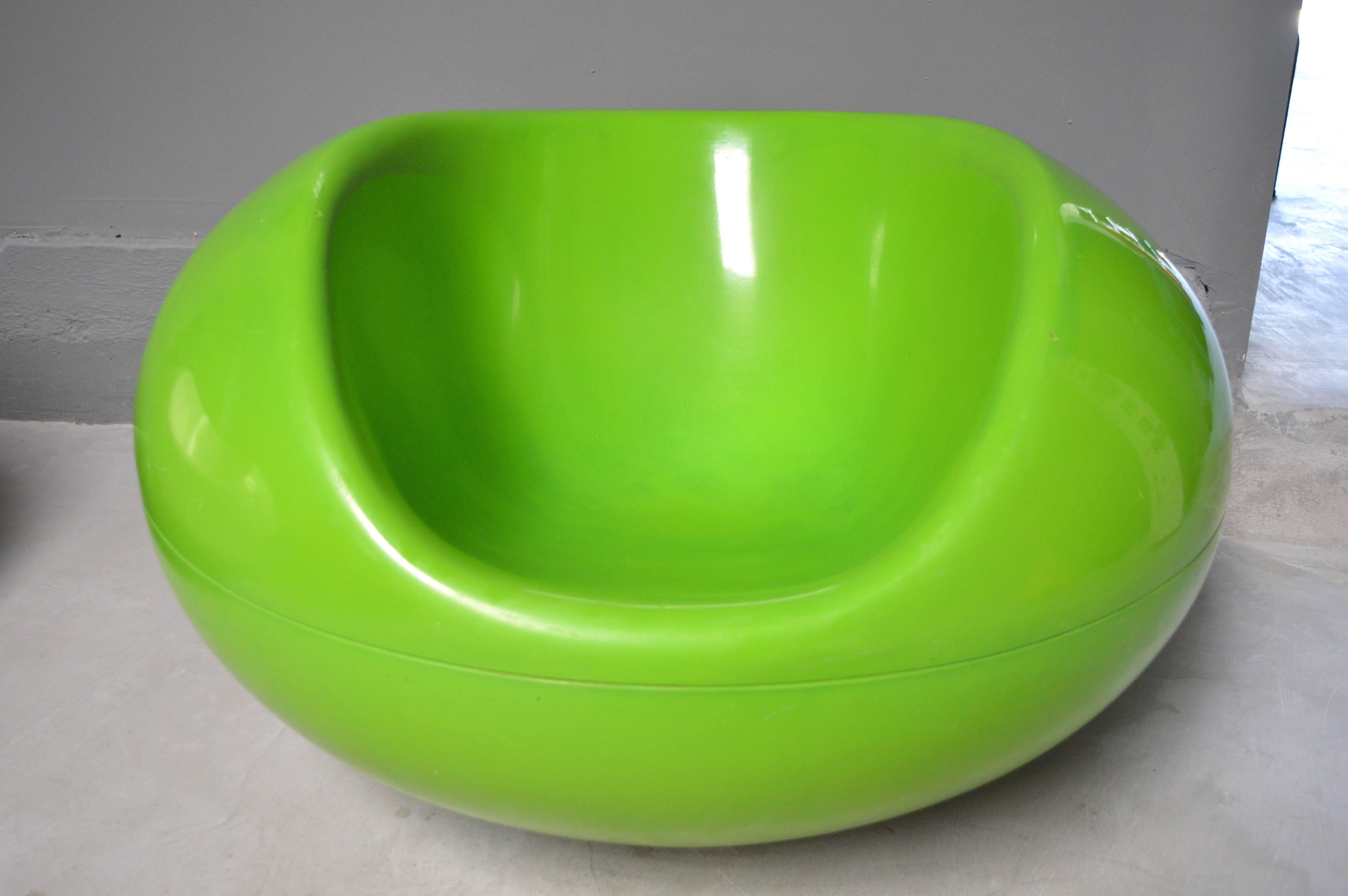 Finnish Eero Aarnio Green Fiberglass Pastil Chair