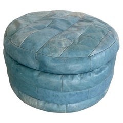 De Sede Blue Patchwork Ottoman, 1970s Switzerland