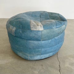 De Sede Blue Patchwork Ottoman, 1970s Switzerland