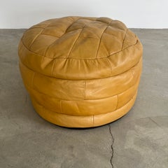 De Sede Yellow Leather Patchwork Ottoman, 1970s Switzerland