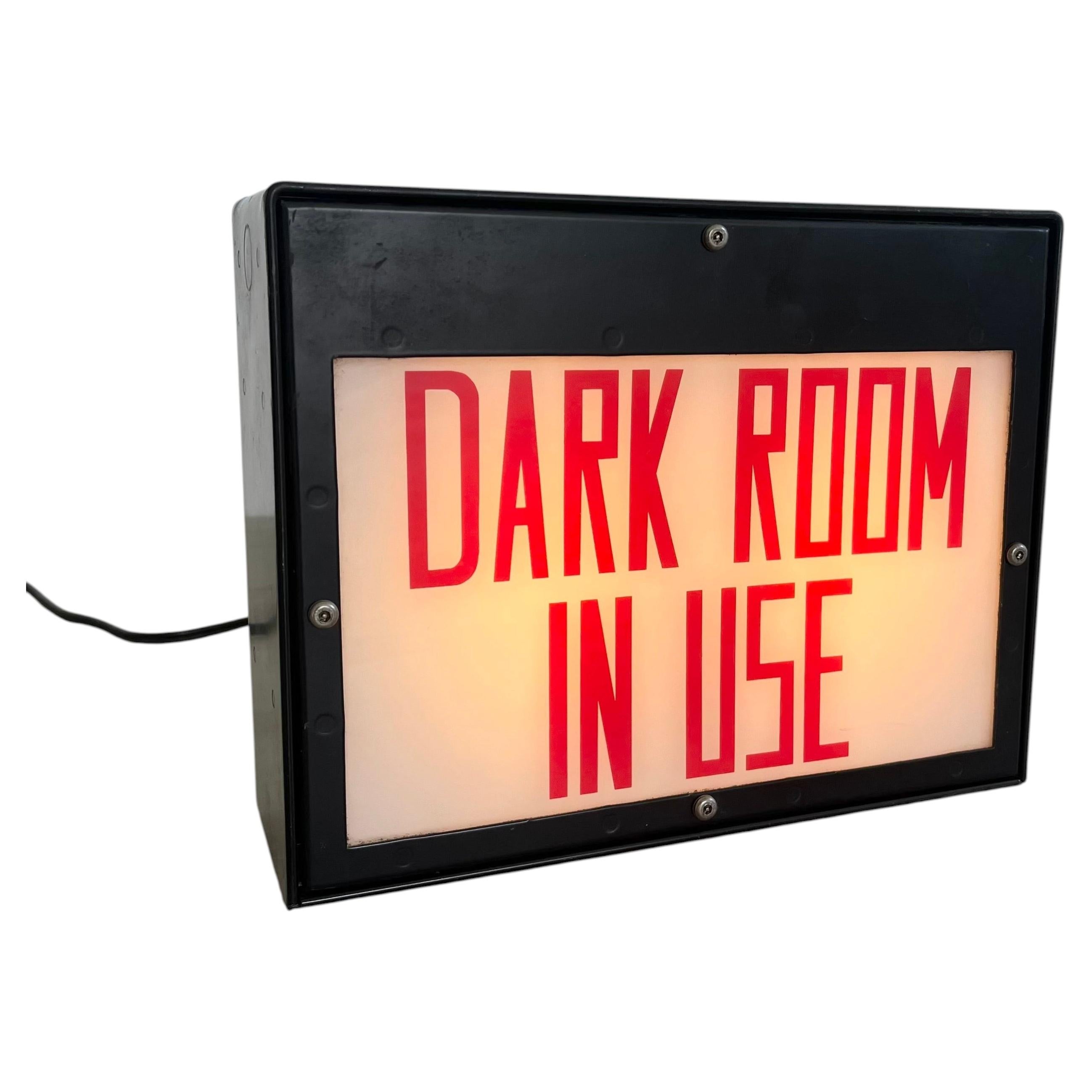"Dark Room In Use" Illuminated sign, 1960s USA For Sale