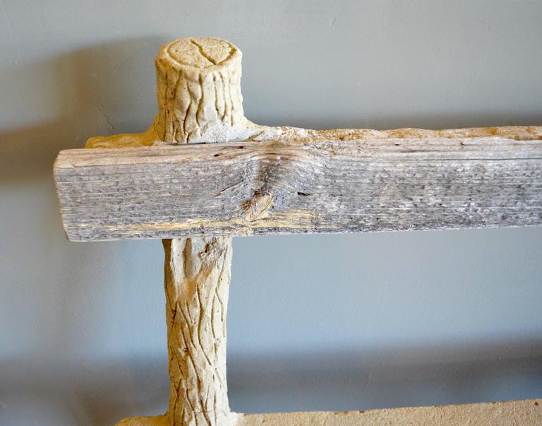 Concrete Folk Art Bench at 1stDibs