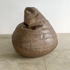 De Sede Gray Patchwork Leather Bean bag, 1970s Switzerland