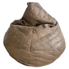 De Sede Gray Patchwork Leather Bean bag, 1970s Switzerland