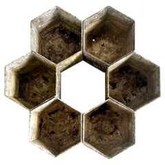 Set of 6 Hexagonal Fiber-Cement Planters, 1960s Canada