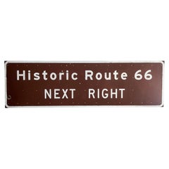 Historic Route 66 'Next Right' Highway Sign, 1970s USA
