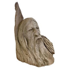 Hand Carved Wood Spirit Sculpture, 1970s USA