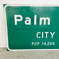 Cartello stradale che indica il confine della città di Palm Desert, anni ’80, Stati Uniti
