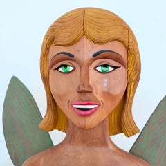 Scultura monumentale in legno intitolata “Sprite” di Leo Jensen, 1964, Stati Uniti