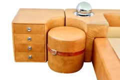 Rare Pace Leather King Bed by Guido Faleschini