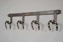 Jacques Adnet Leather Horseshoe Coat Rack