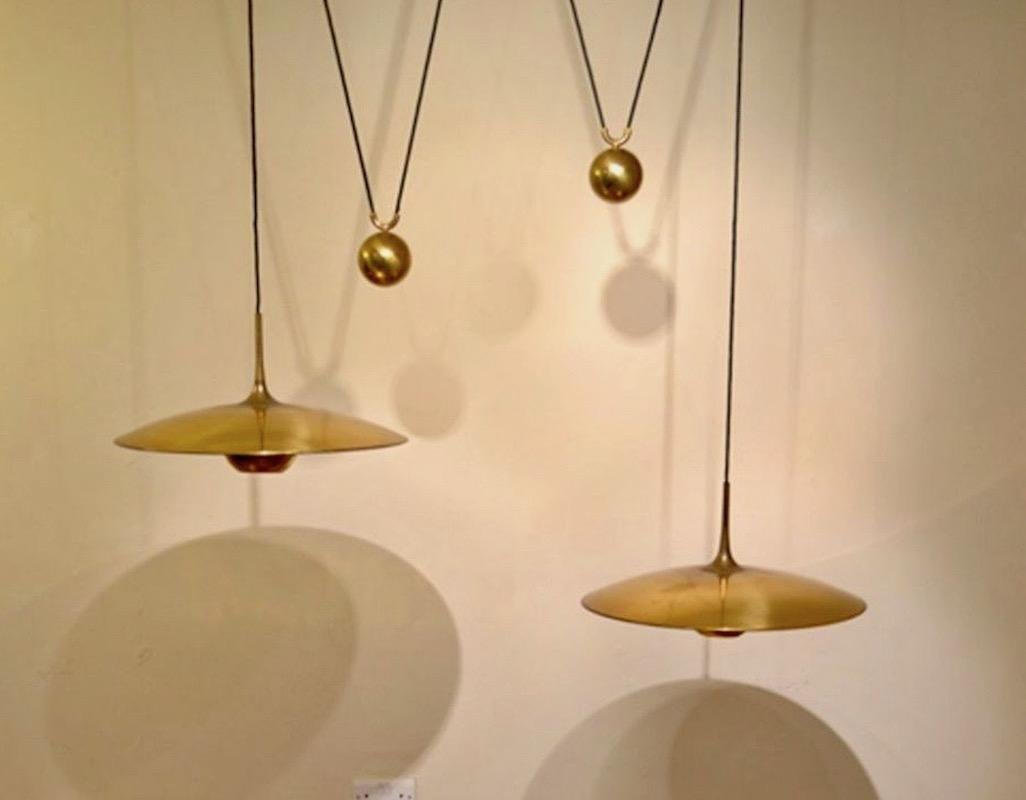 Florian Schulz Double Counter Balance Light in Brass In Good Condition In Los Angeles, CA