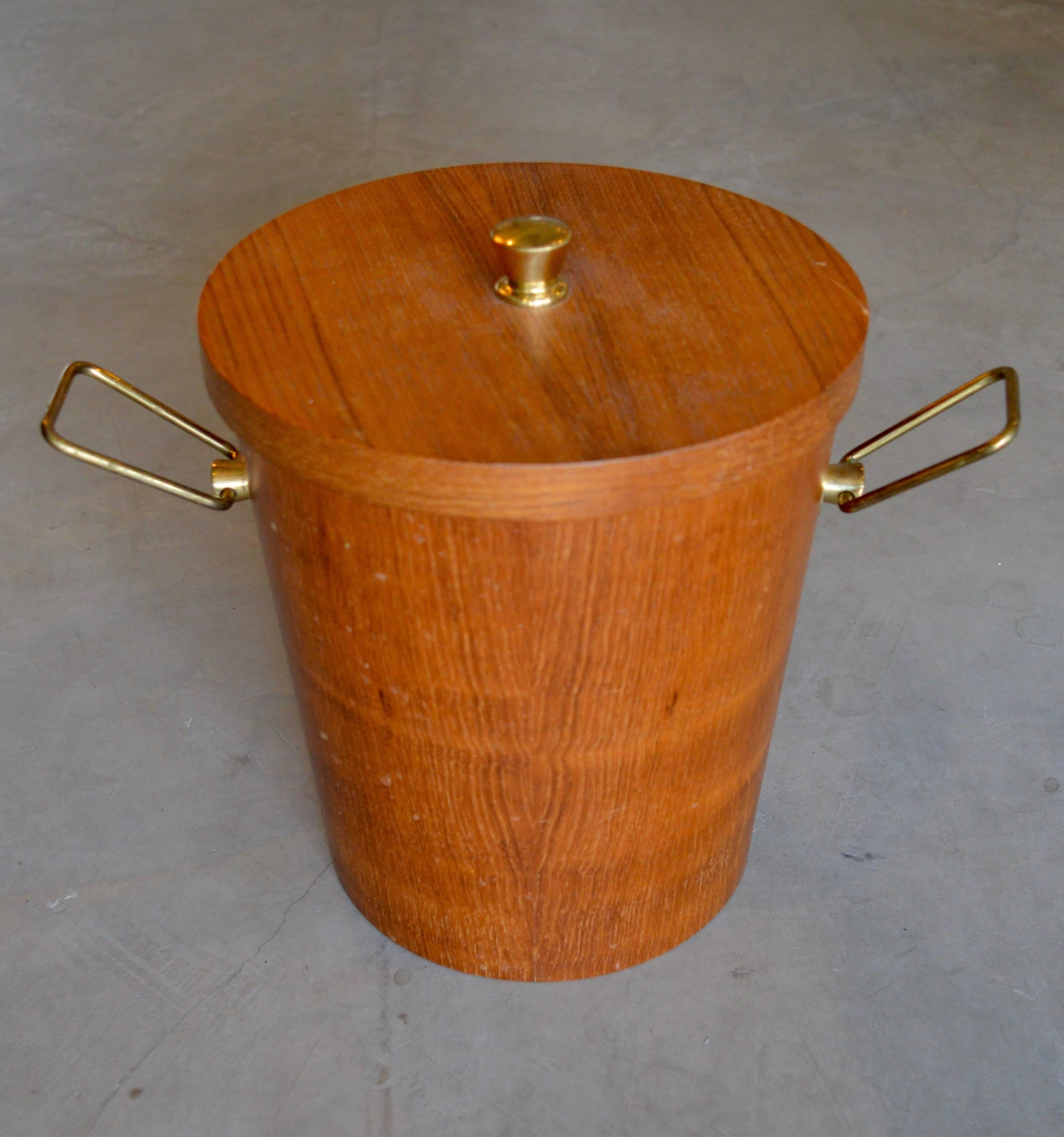 Danish Teak and Brass Ice Bucket