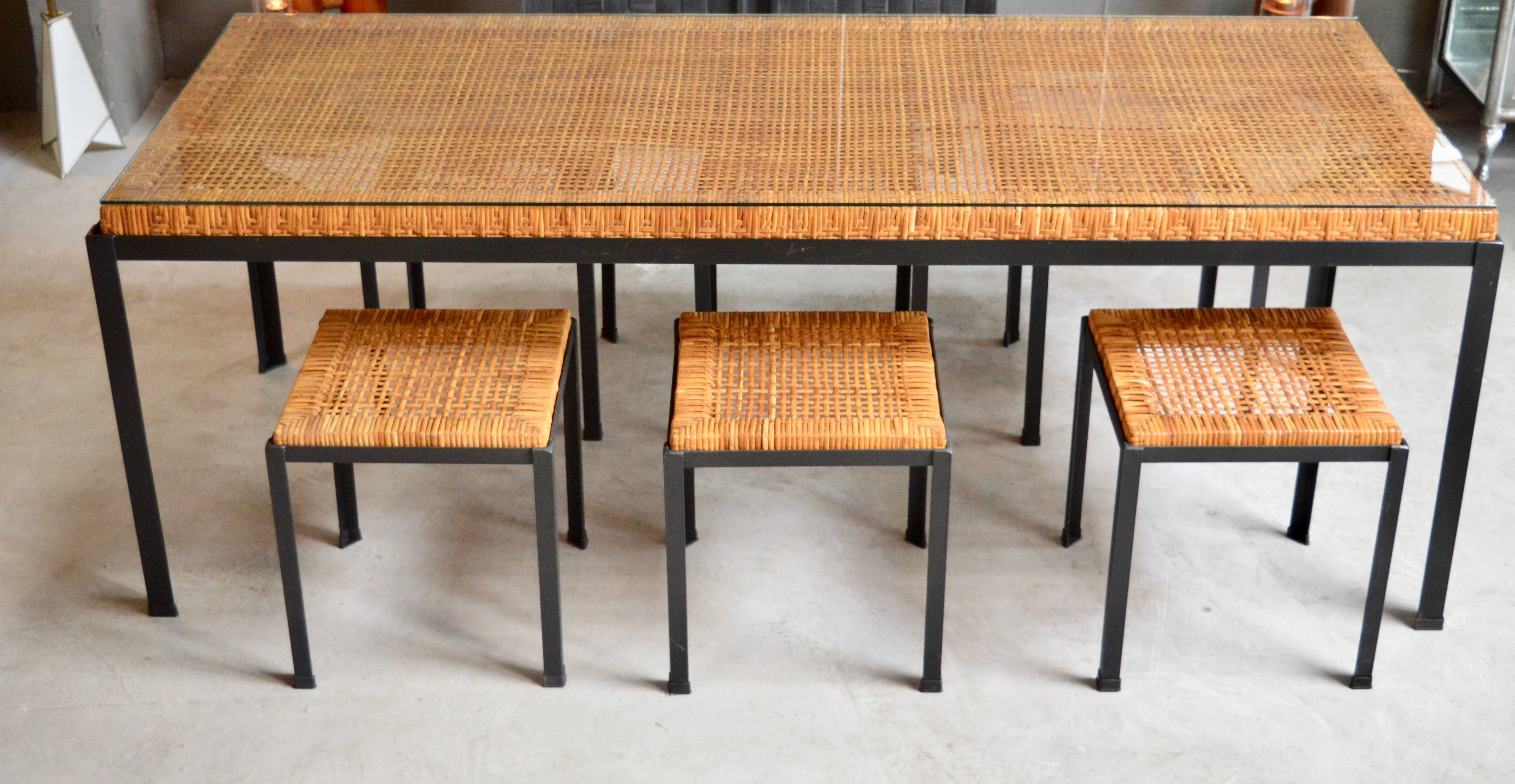 Danny Ho Fong Table and Six Stools for Tropi-cal In Excellent Condition In Los Angeles, CA