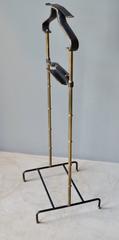 Jacques Adnet Leather and Brass Valet