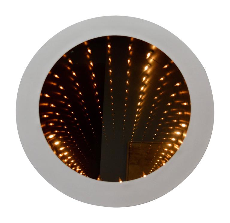 Vintage Round Infinity Mirror at 1stDibs