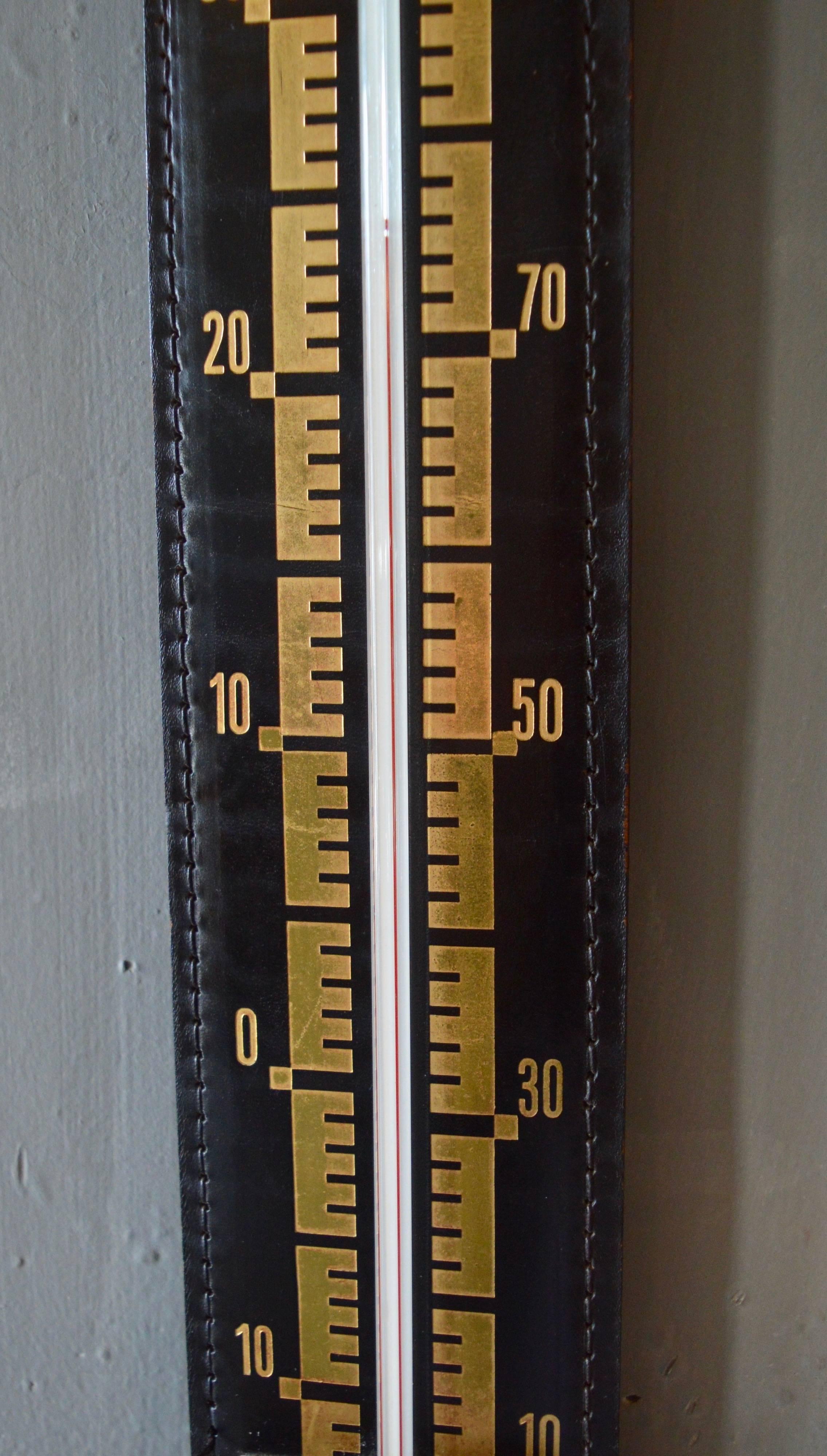 French Jacques Adnet Style Wall Thermometer  For Sale