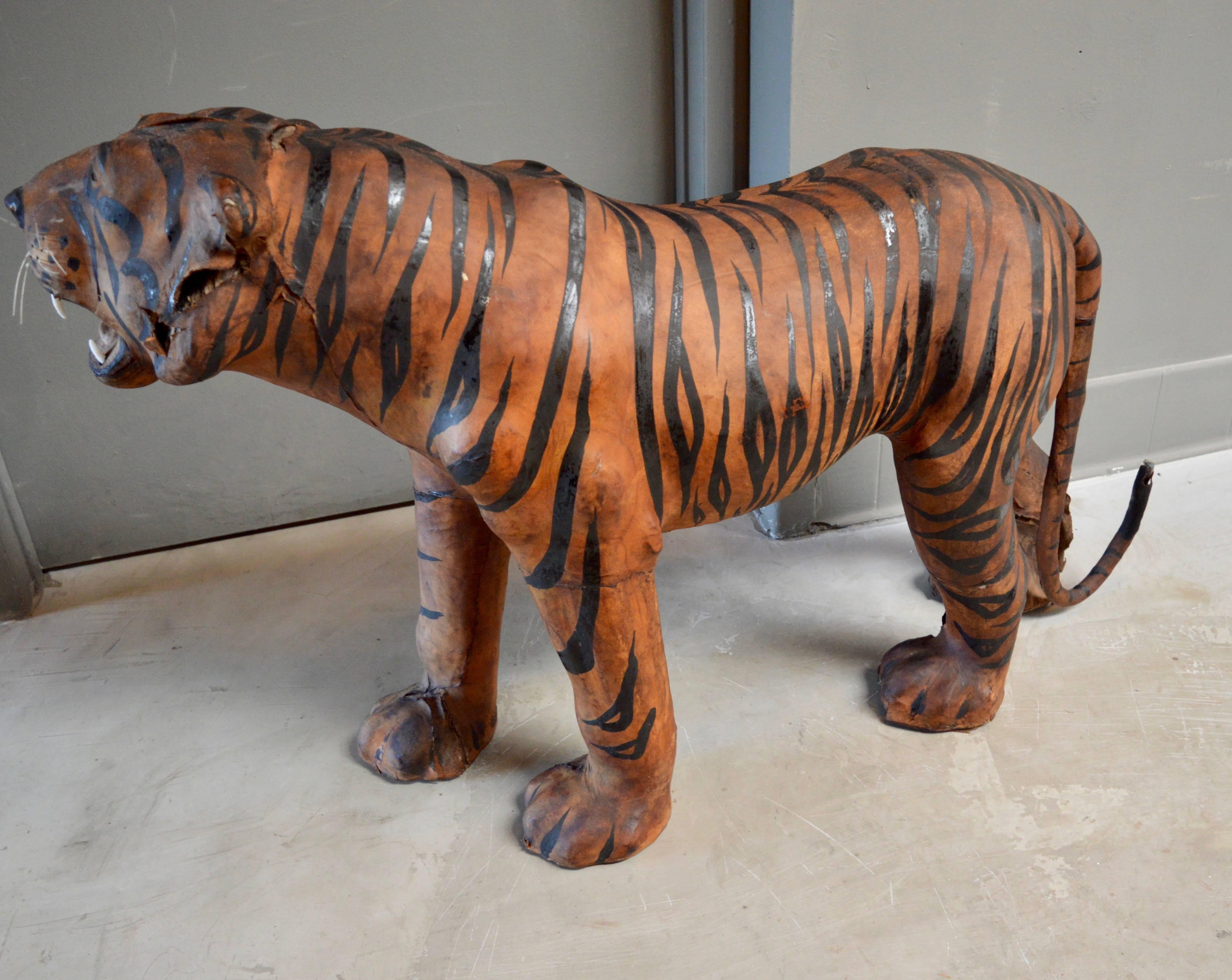 leather tiger statue