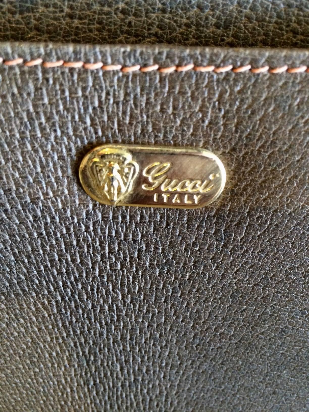 Late 20th Century Gucci Leather Briefcase For Sale