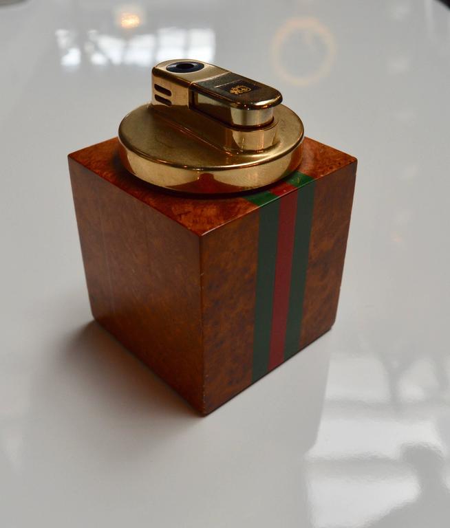 Gucci Lighter and Ashtray Set in Burl Wood at 1stDibs gucci lighter