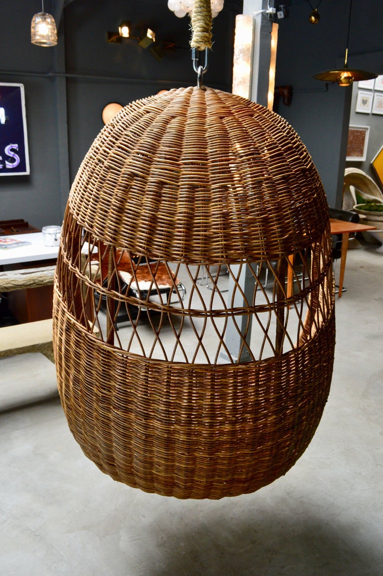 Rattan and Wicker Hanging Chair at 1stDibs