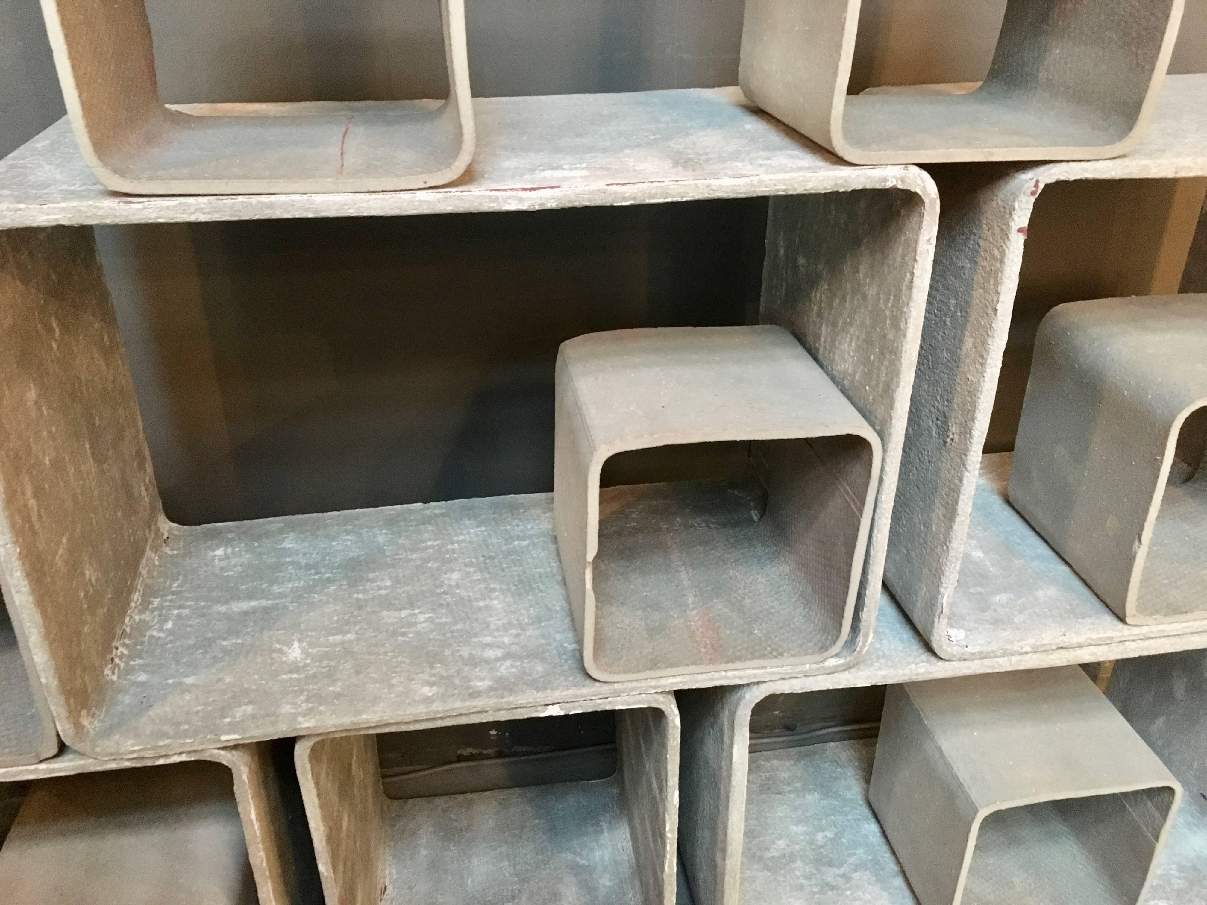 12 Piece Willy Guhl Modular Cement Bookcase 1