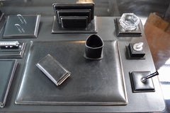Rare 13 Piece Leather Desk Set by Le Tanneur