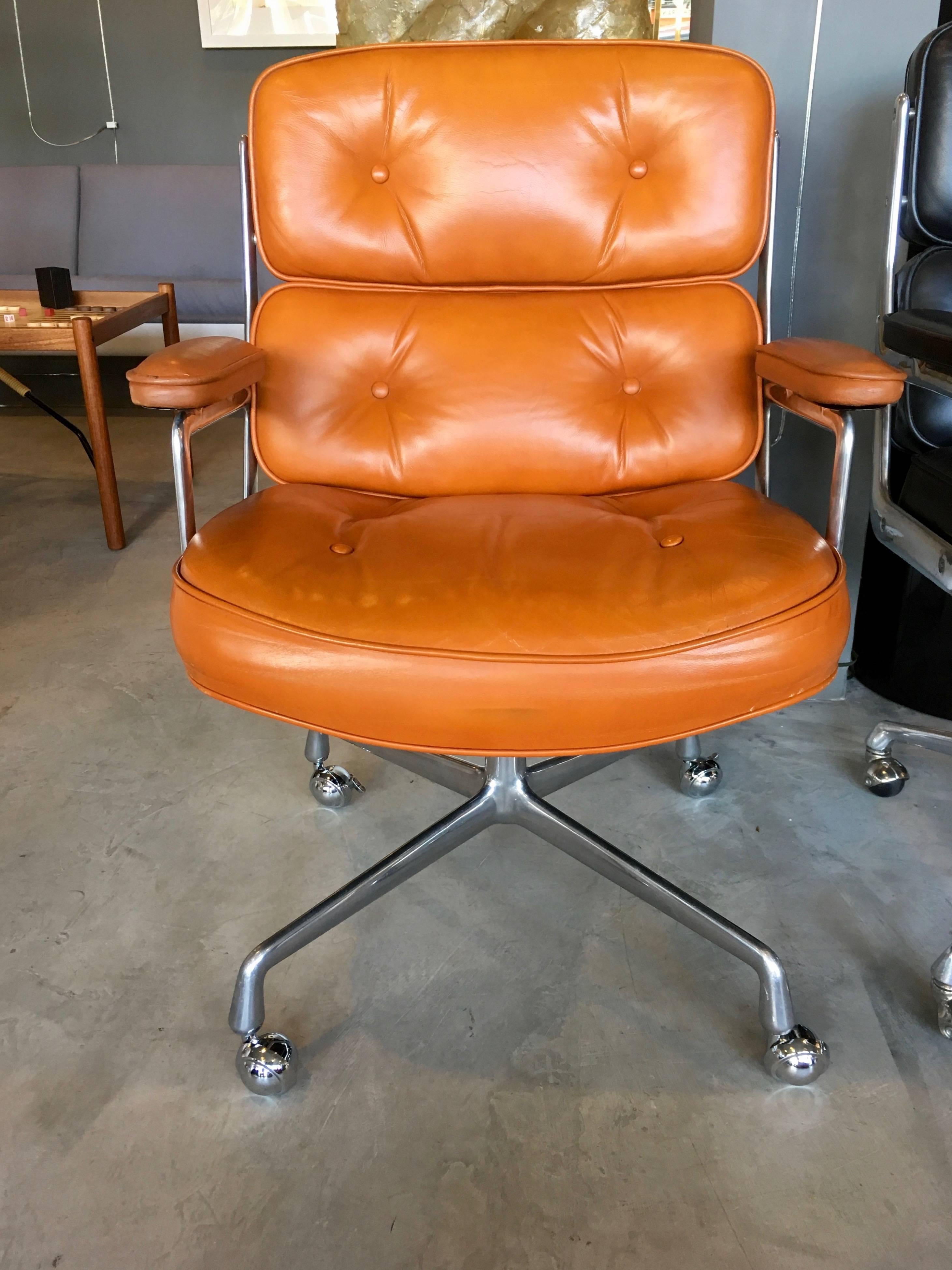 cognac leather office chair