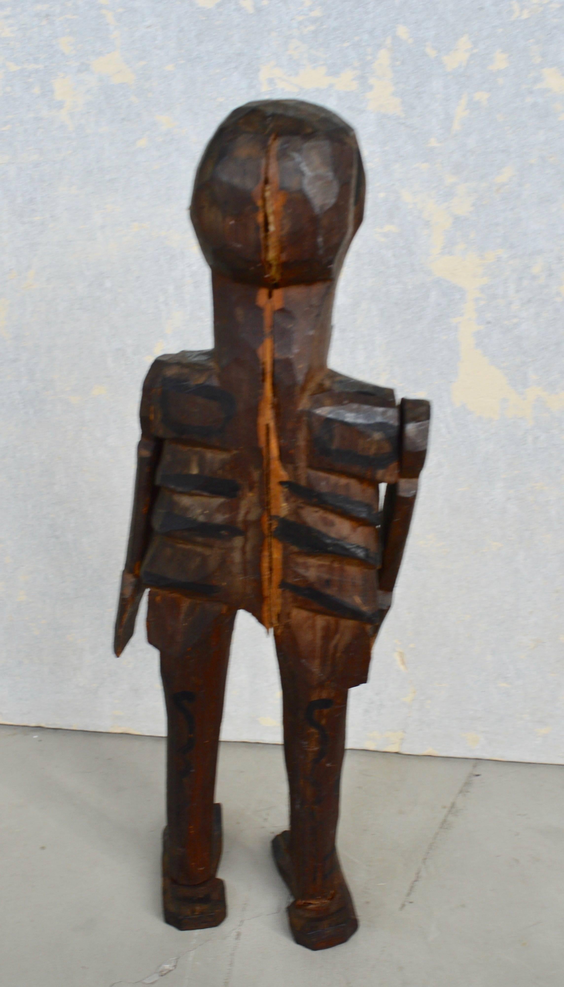 Mid-20th Century Articulating Wood Skeleton Santo