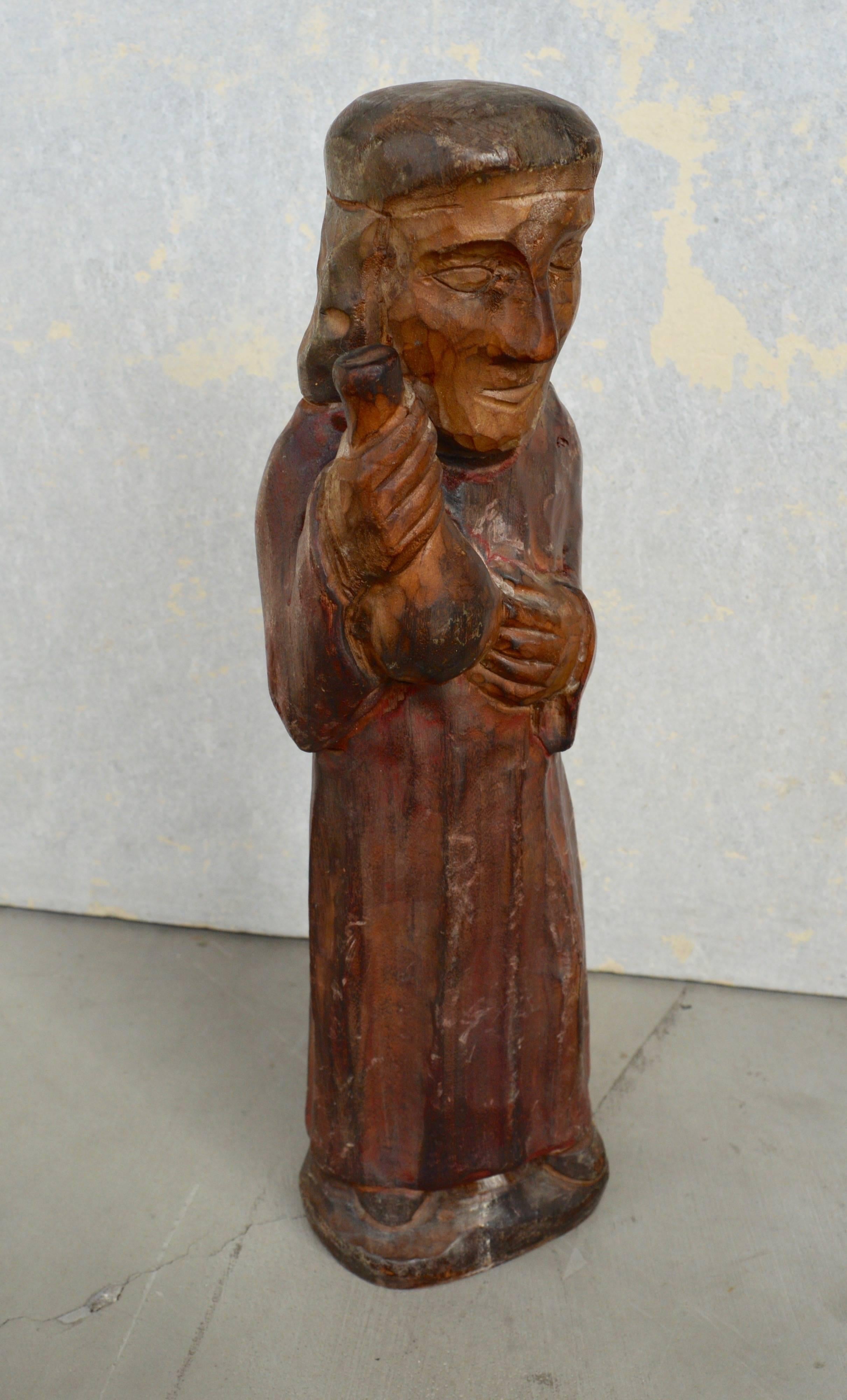 Fantastic hand-painted wood Santo. Hand-carved and hand painted. Great coloring. Excellent condition.