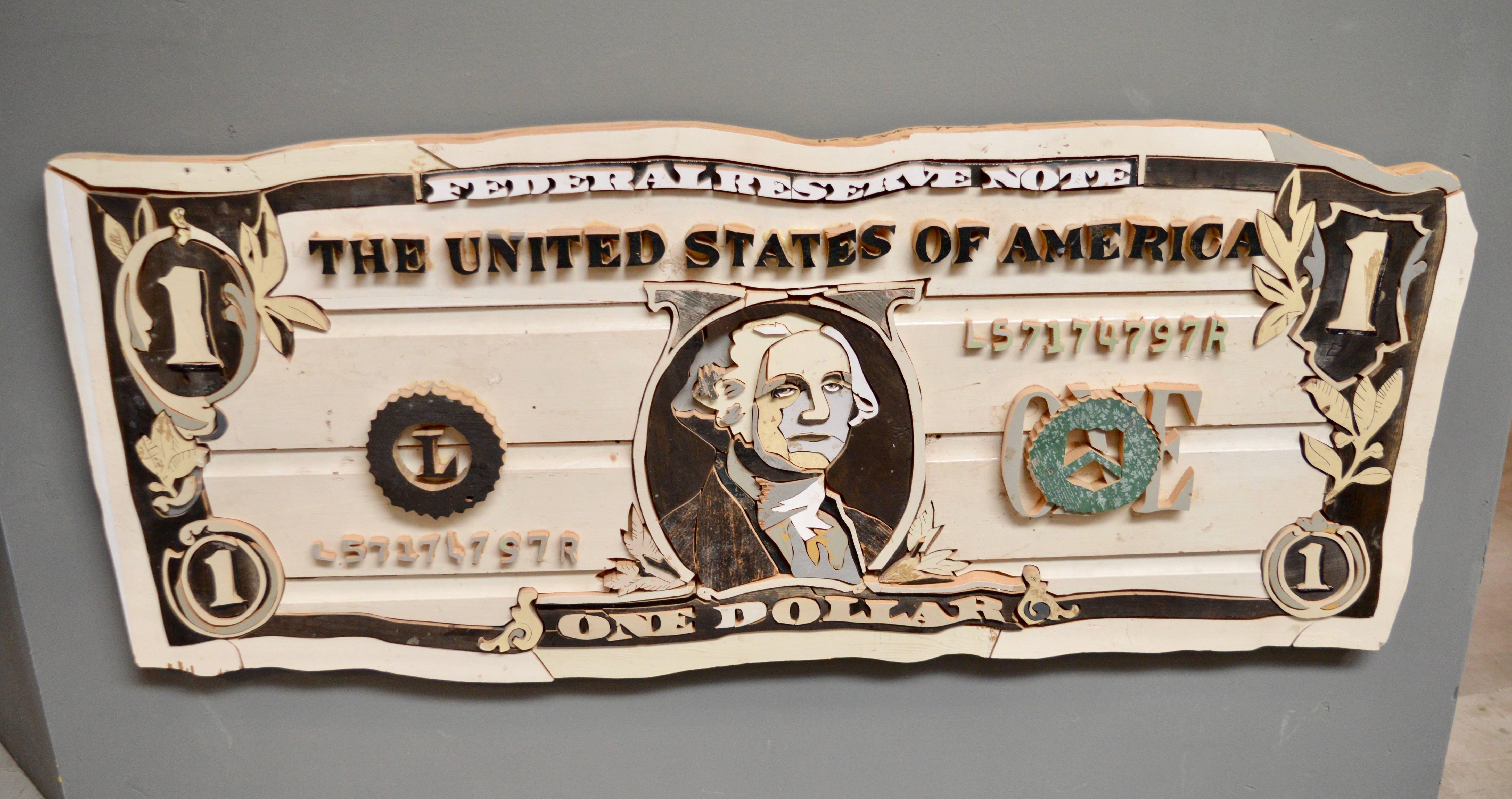Original Diederick Kraaijeveld Pop Art One Dollar Bill 1