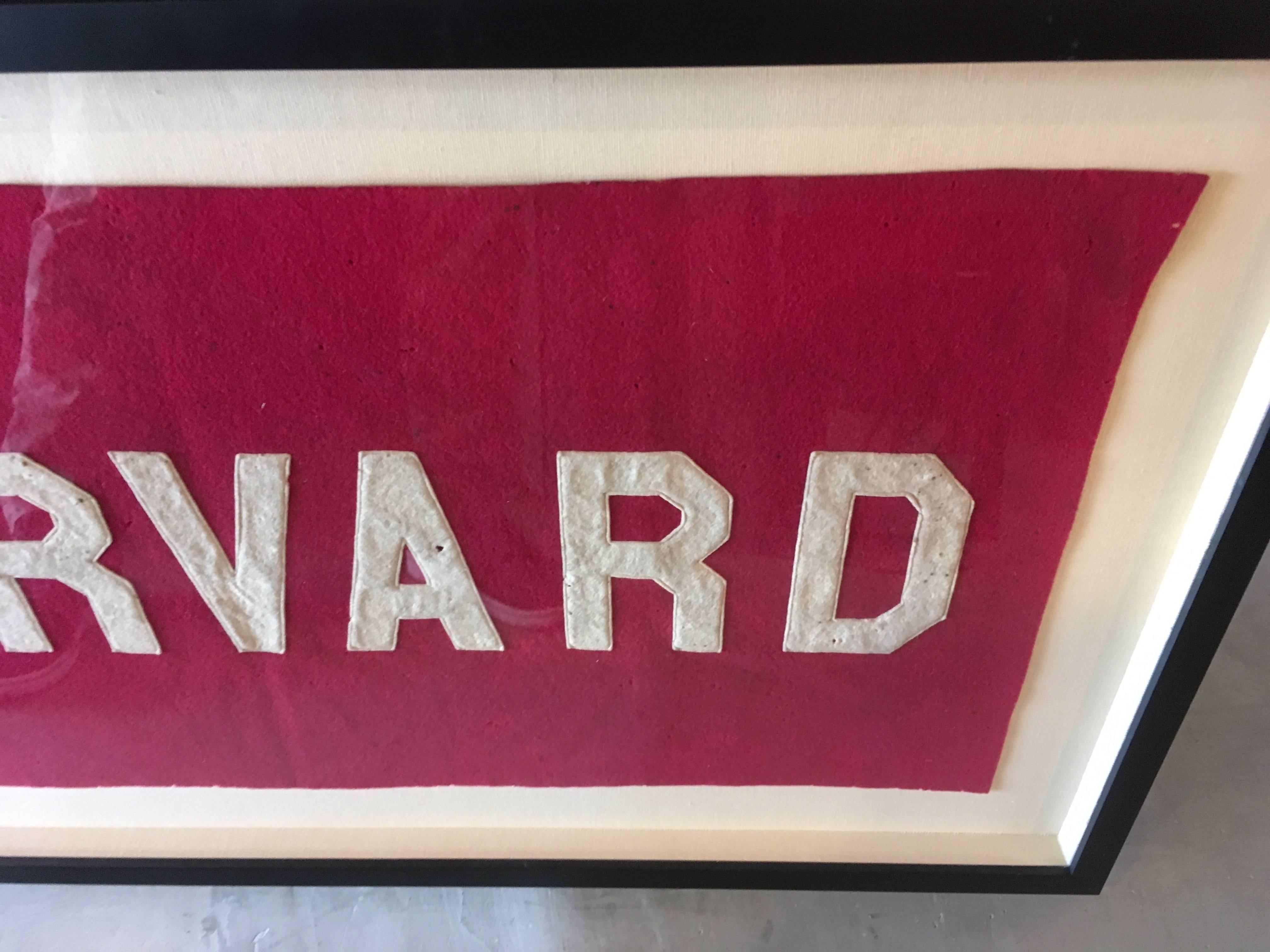1930s Harvard University Cloth Banner In Excellent Condition In Los Angeles, CA