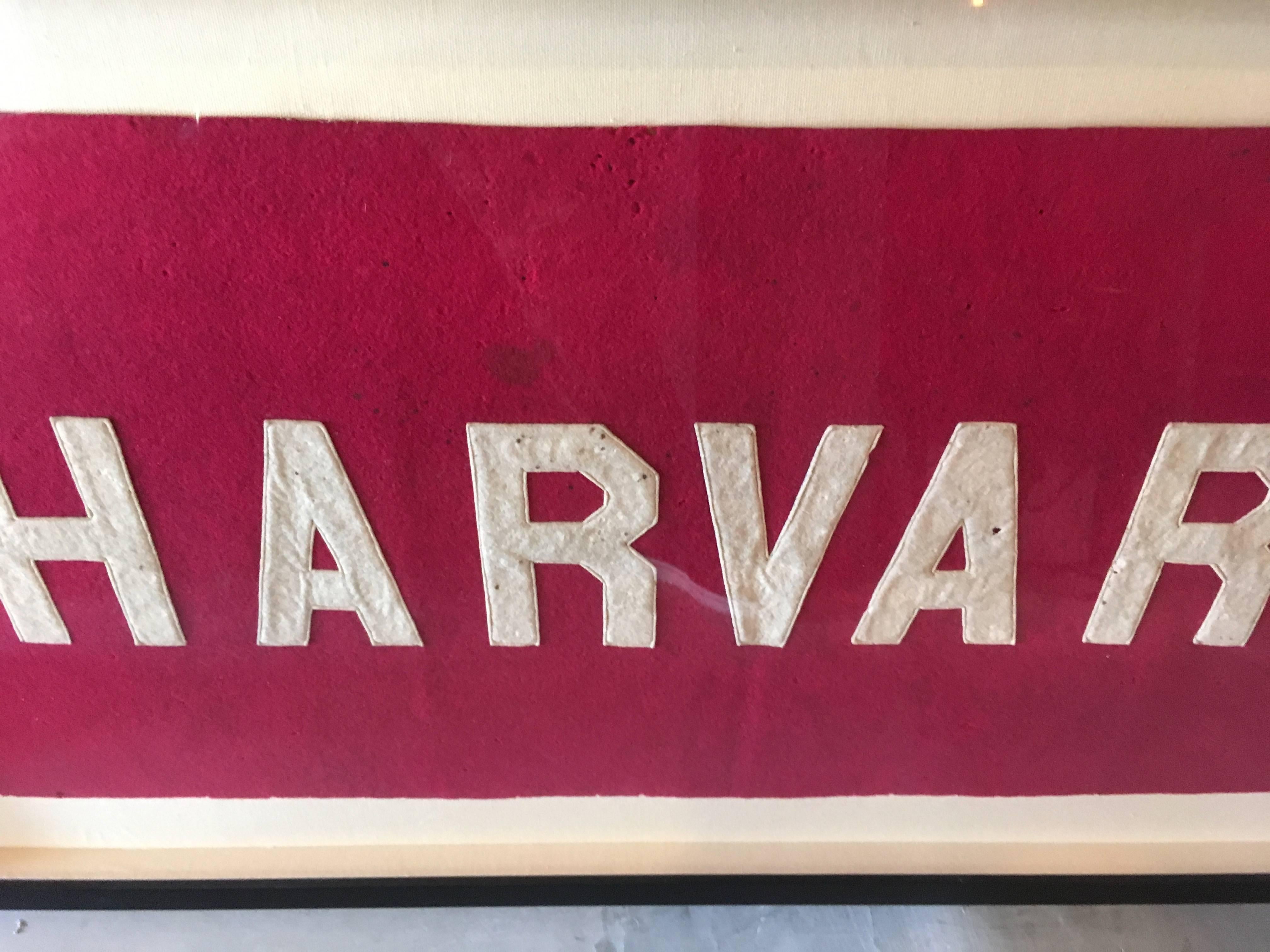 American 1930s Harvard University Cloth Banner