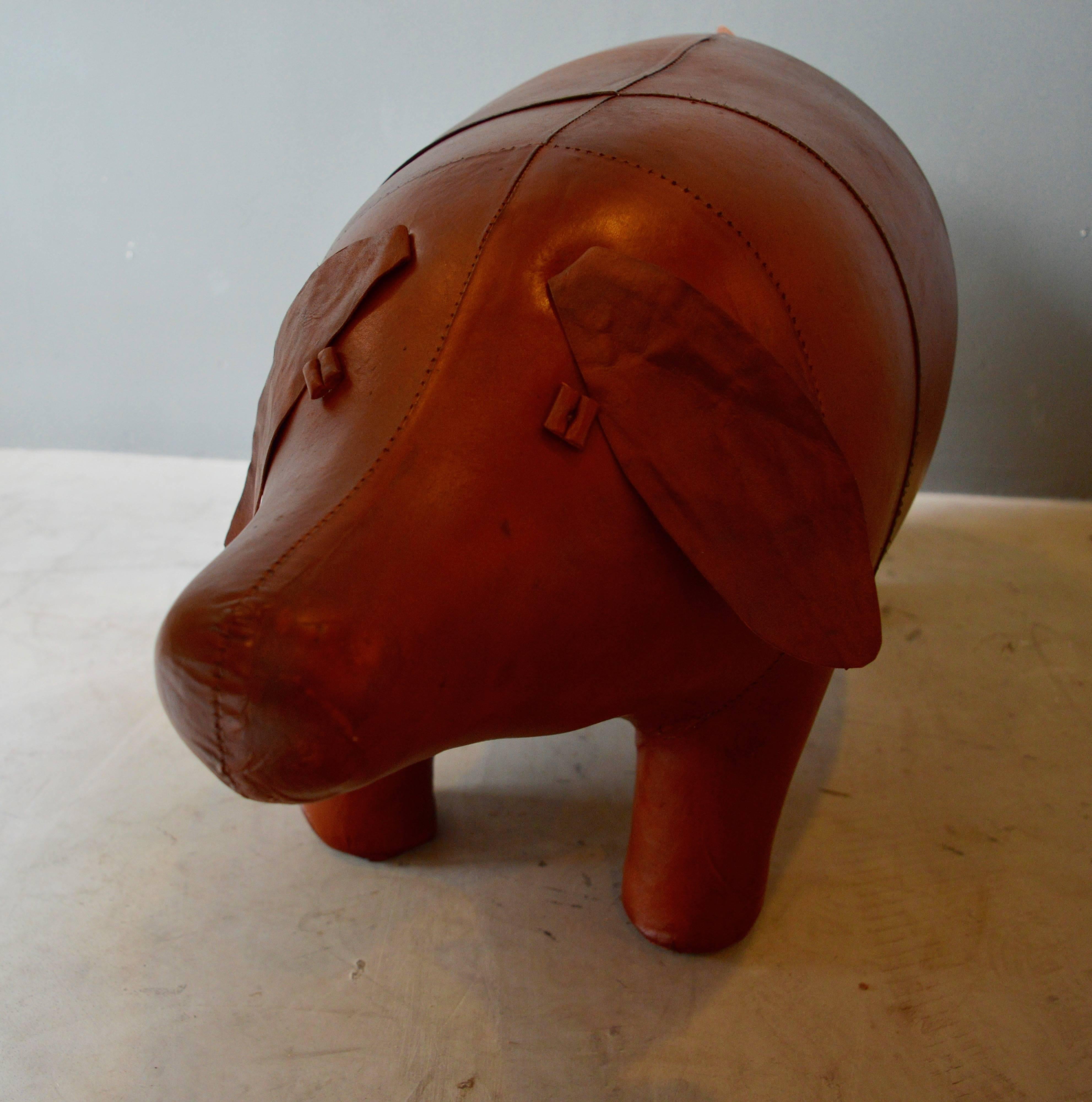 Late 20th Century Large Vintage Omersa Leather Pig