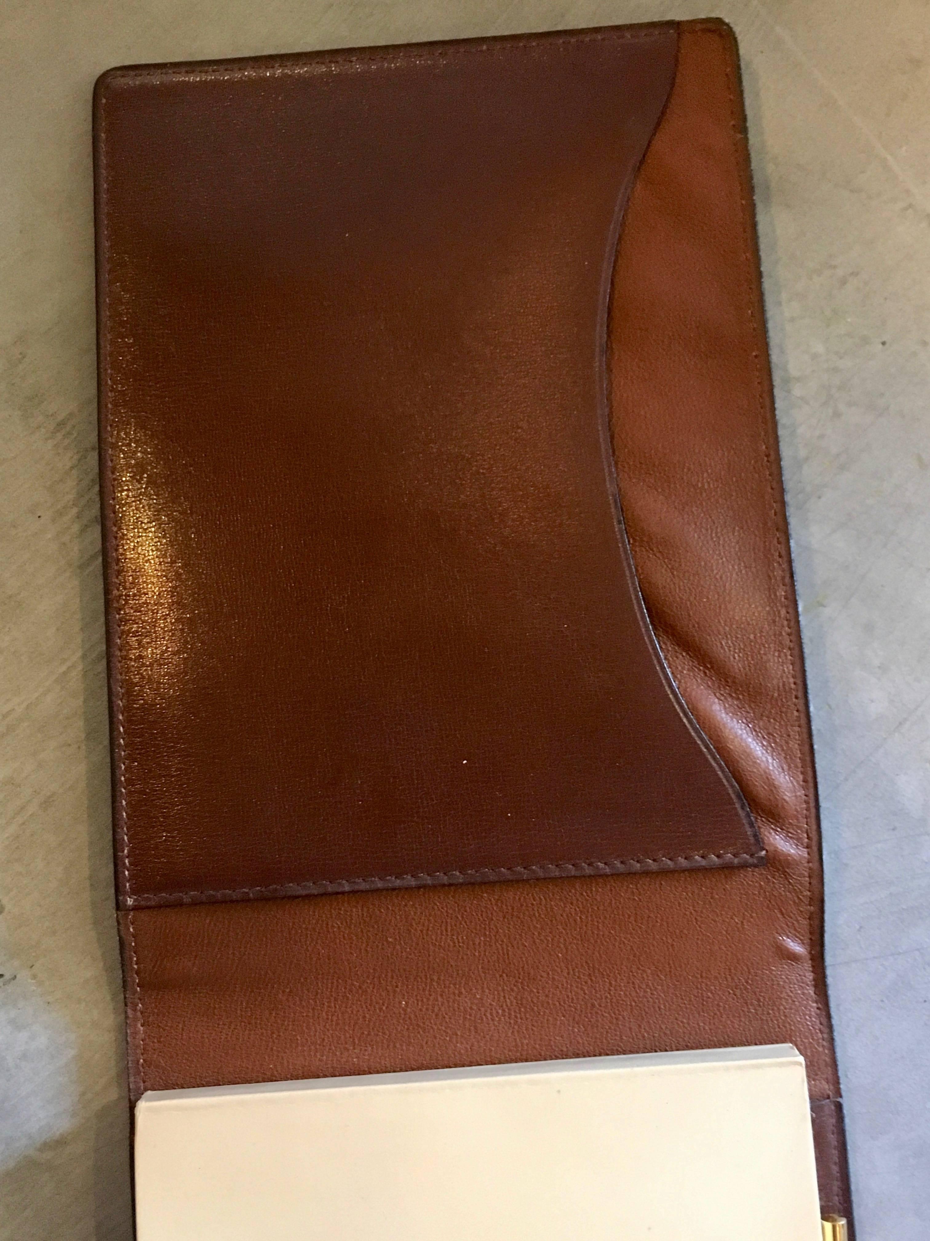 Italian Vintage Saddle Leather Gucci Notepad