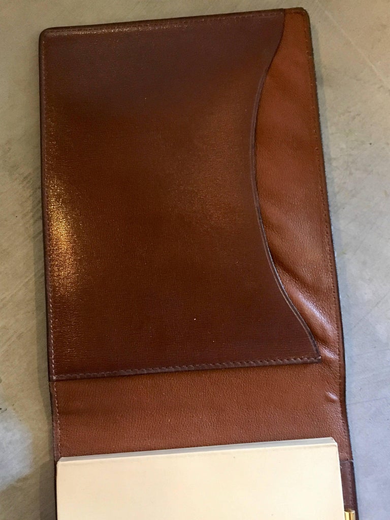 Vintage Saddle Leather Gucci Notepad For Sale at 1stDibs