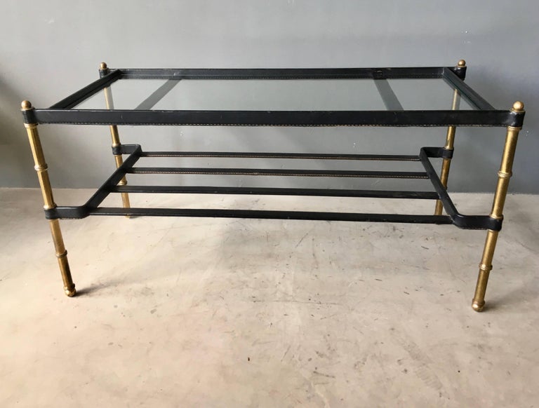 Jacques Leather Wrapped Coffee Table at 1stDibs
