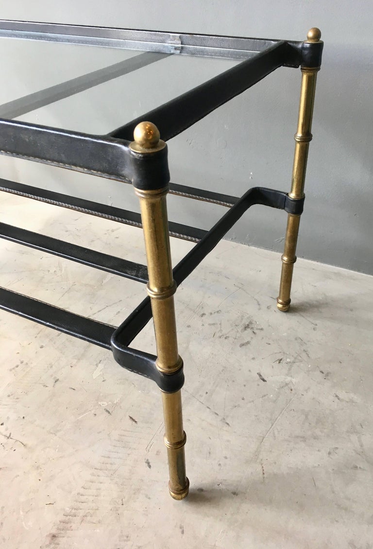 Jacques Leather Wrapped Coffee Table at 1stDibs