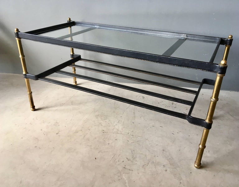 Jacques Leather Wrapped Coffee Table at 1stDibs