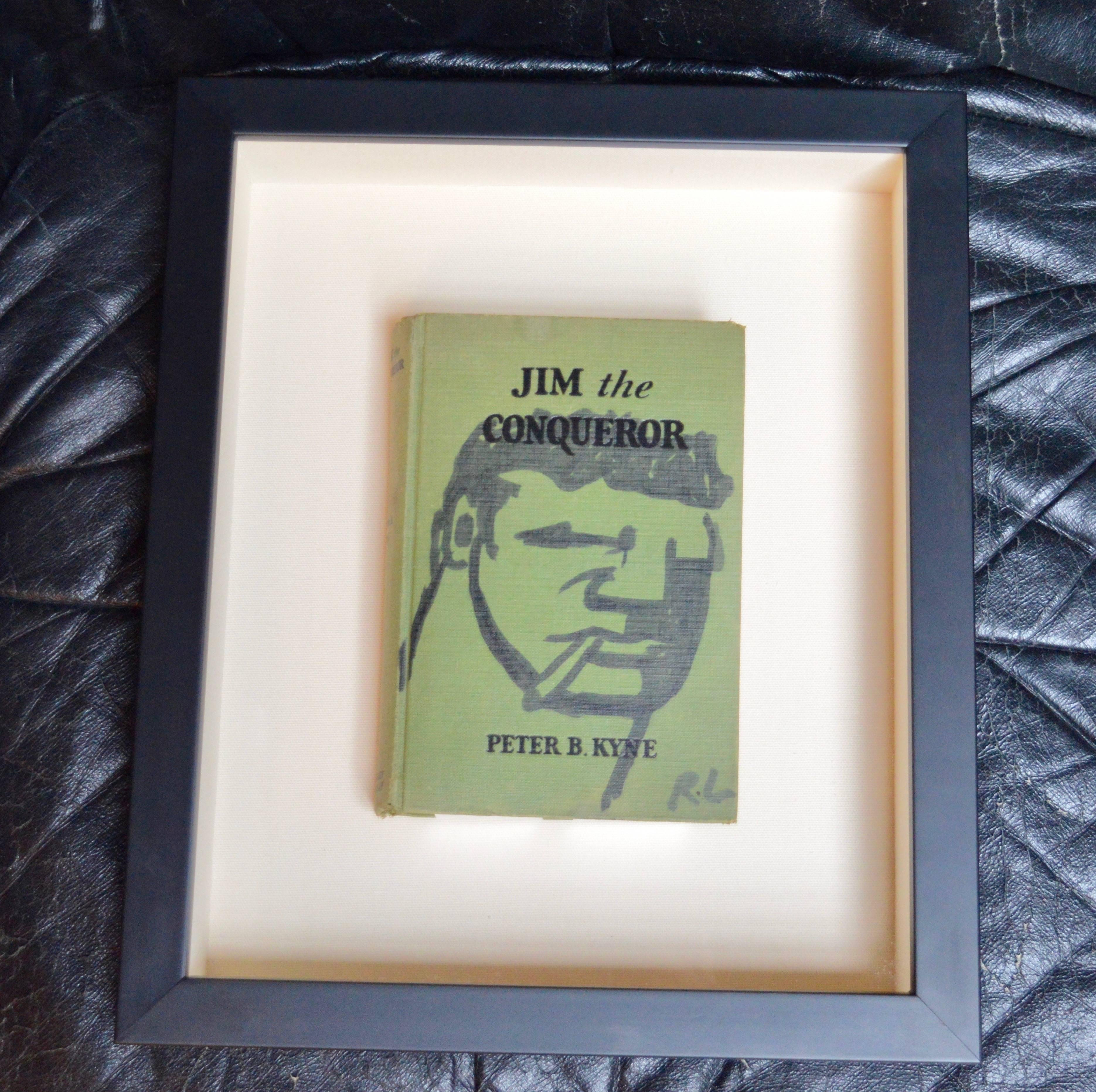 Fantastic original painting/drawing by Robert Loughlin on an old book. 1933 edition of Jim the Conqueror. Signed RL. Newly framed with UV protective plexiglass. Excellent condition. Comes with certificate of authenticity. 

Multiple Robert Loughlin