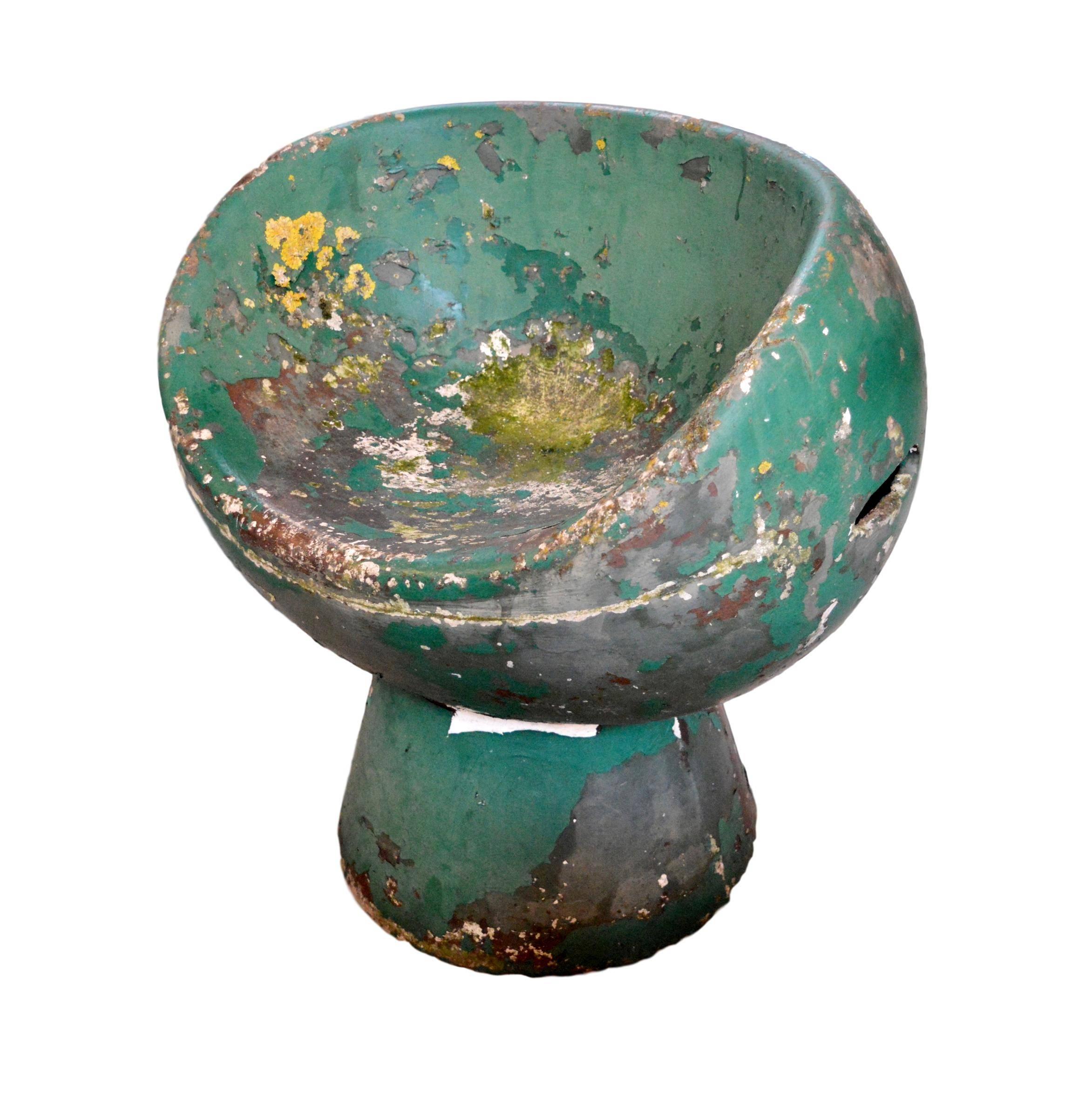 Rare Green Willy Guhl Concrete Mushroom Chair