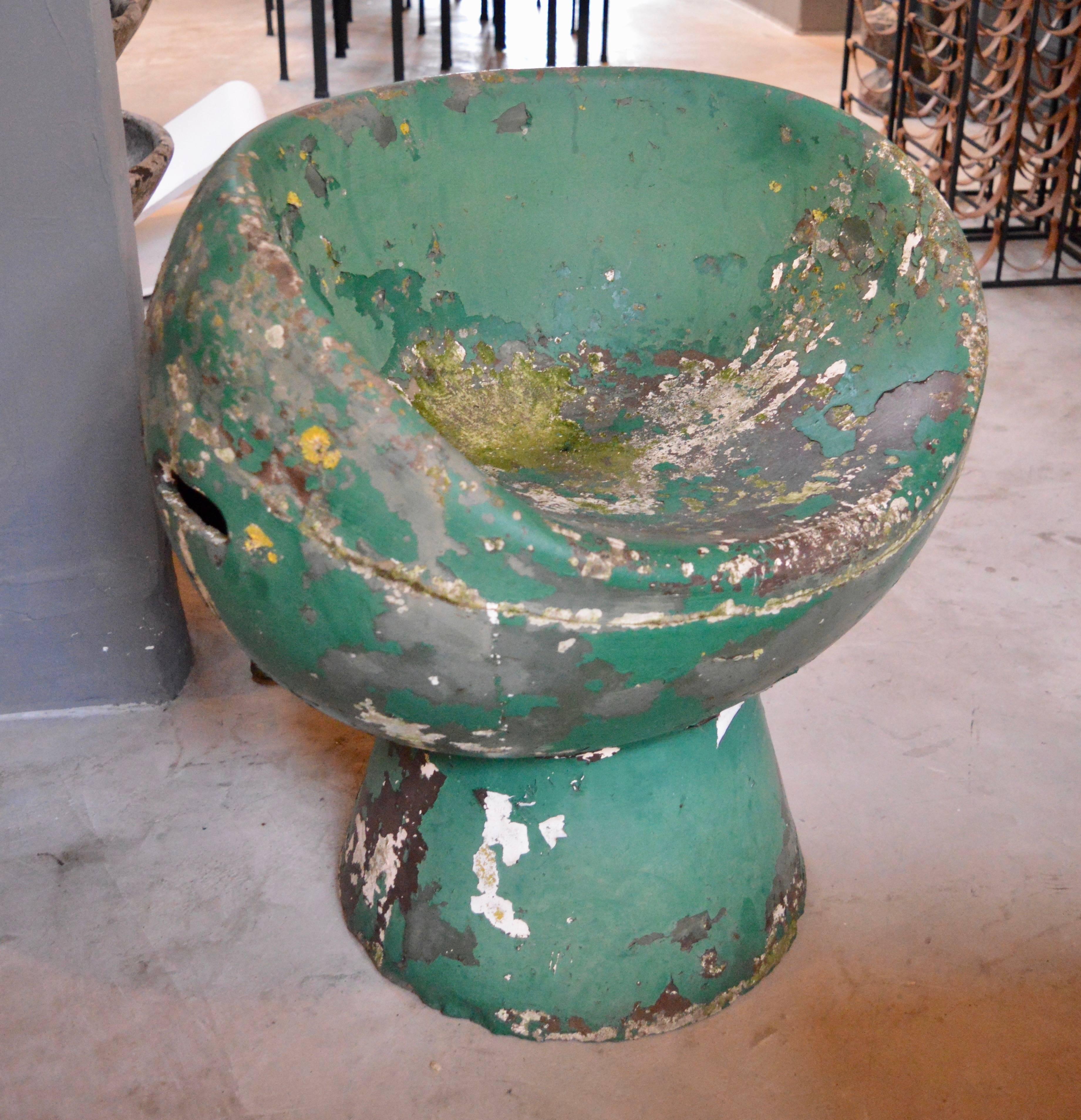 Mid-20th Century Rare Green Willy Guhl Concrete Mushroom Chair