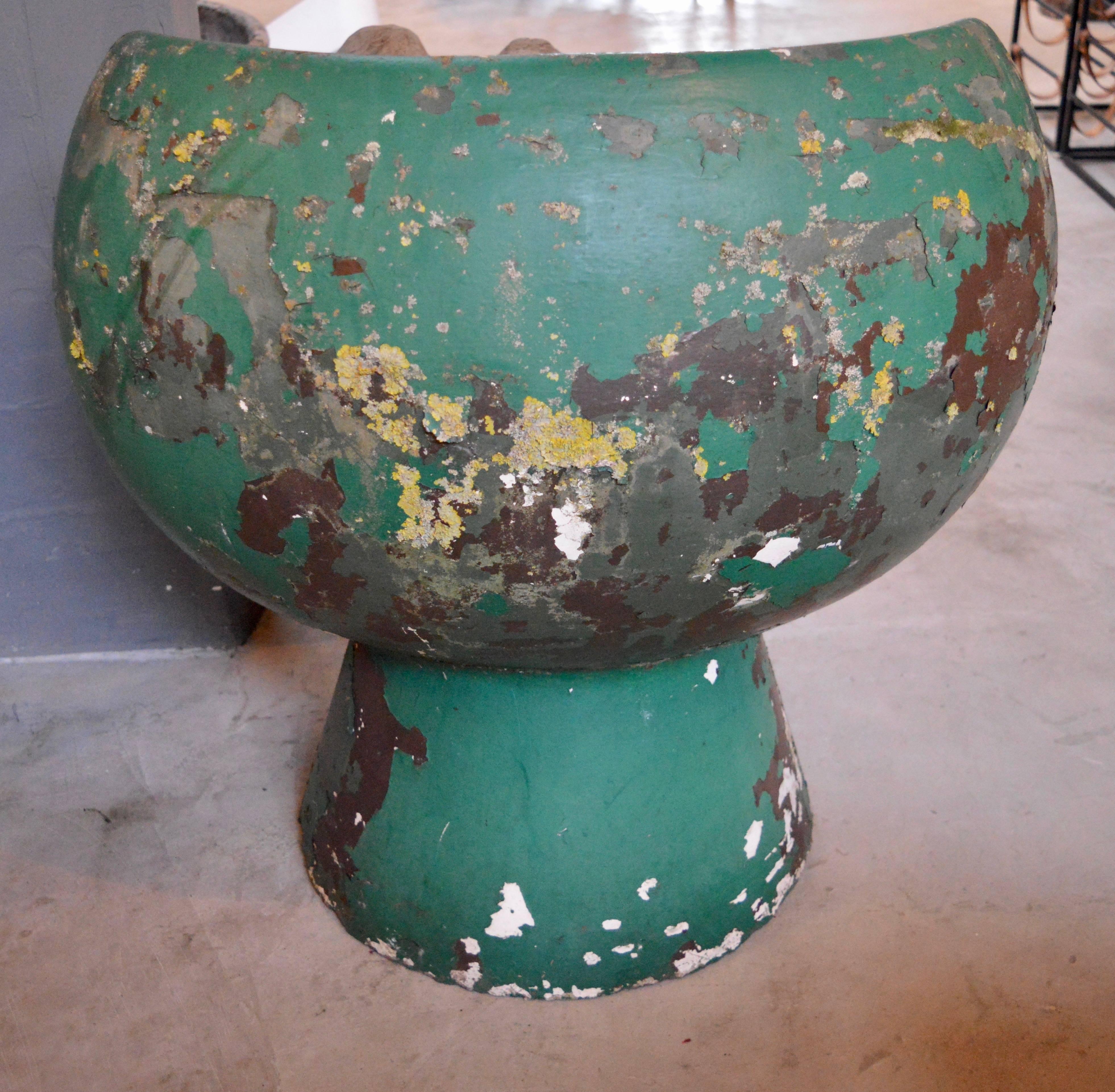 Rare Green Willy Guhl Concrete Mushroom Chair In Excellent Condition In Los Angeles, CA